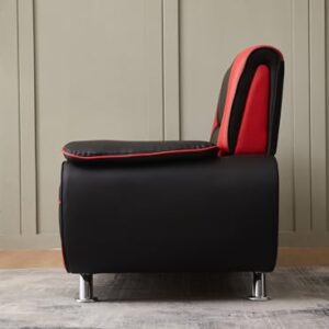 Kingway Inc Sofas, 3 Seat, Black&Red