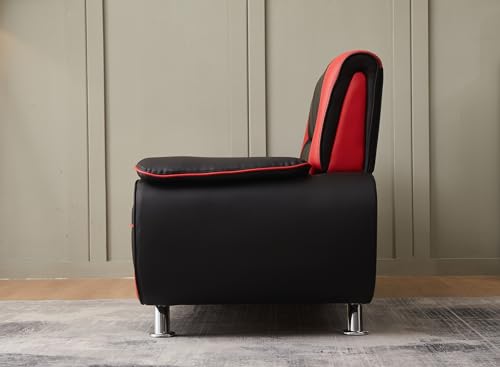 Kingway Inc Sofas, 3 Seat, Black&Red