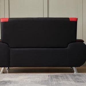 Kingway Inc Sofas, 3 Seat, Black&Red