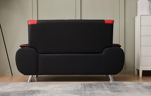 Kingway Inc Sofas, 3 Seat, Black&Red