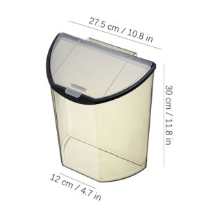 Finoti Trash can Wall-Mounted Plastic Garbage can Desktop Waste Bin Storage Box Wastebasket with lid Simple Kitchen Bathroom (Size : Clear)