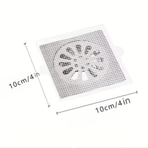 Generic 20PCS Pack,4"" X 4"" Disposable Shower Drain Cover Hair Catcher Shower Drain Mesh Stickers, Bathroom, Laundry, Bathtub, Kitchen, Sink, for Human and pet Hair (20 PCS), White