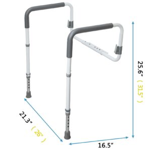 WeHwupe Toilet Safety Rails for Elderly Adults - Adjustable Bathroom Toilet Safety Frame with Handles - Stand Alone Toilet Grab Bar for Senior, Handicap & Disabled,Fits Most Toilets