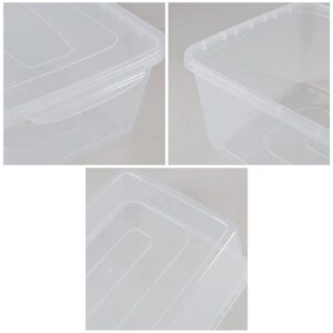 DynkoNA 16 Liter Plastic Container with Lid, Clear Storage Boxes Set of 2