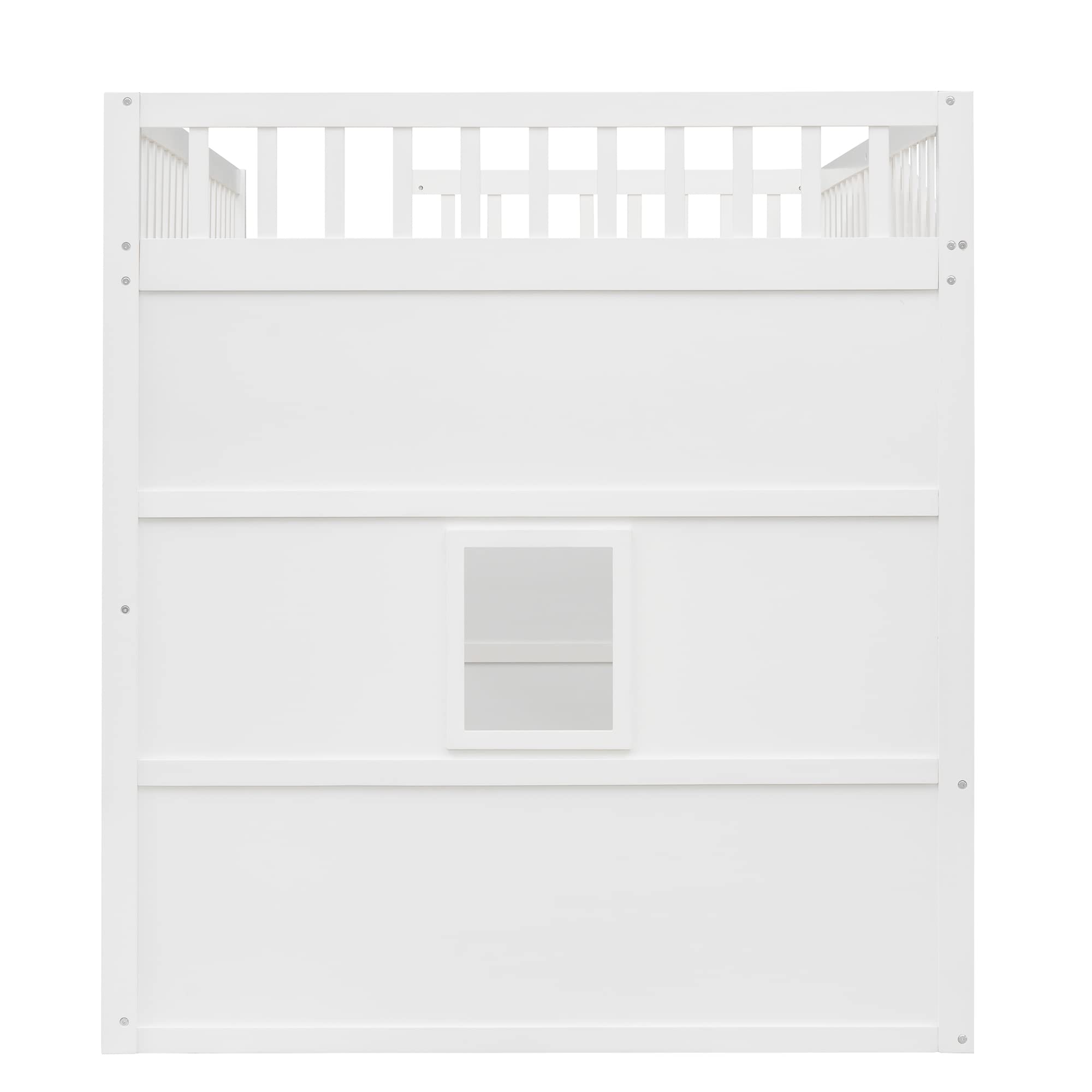 Harper & Bright Designs House Loft Bed Full Size Kids Playhouse Bed, Solid Wood Loft Bed Frame with Window and Ladder, for Girls Boys (Full Size, White)