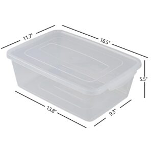 DynkoNA 16 Liter Plastic Container with Lid, Clear Storage Boxes Set of 2