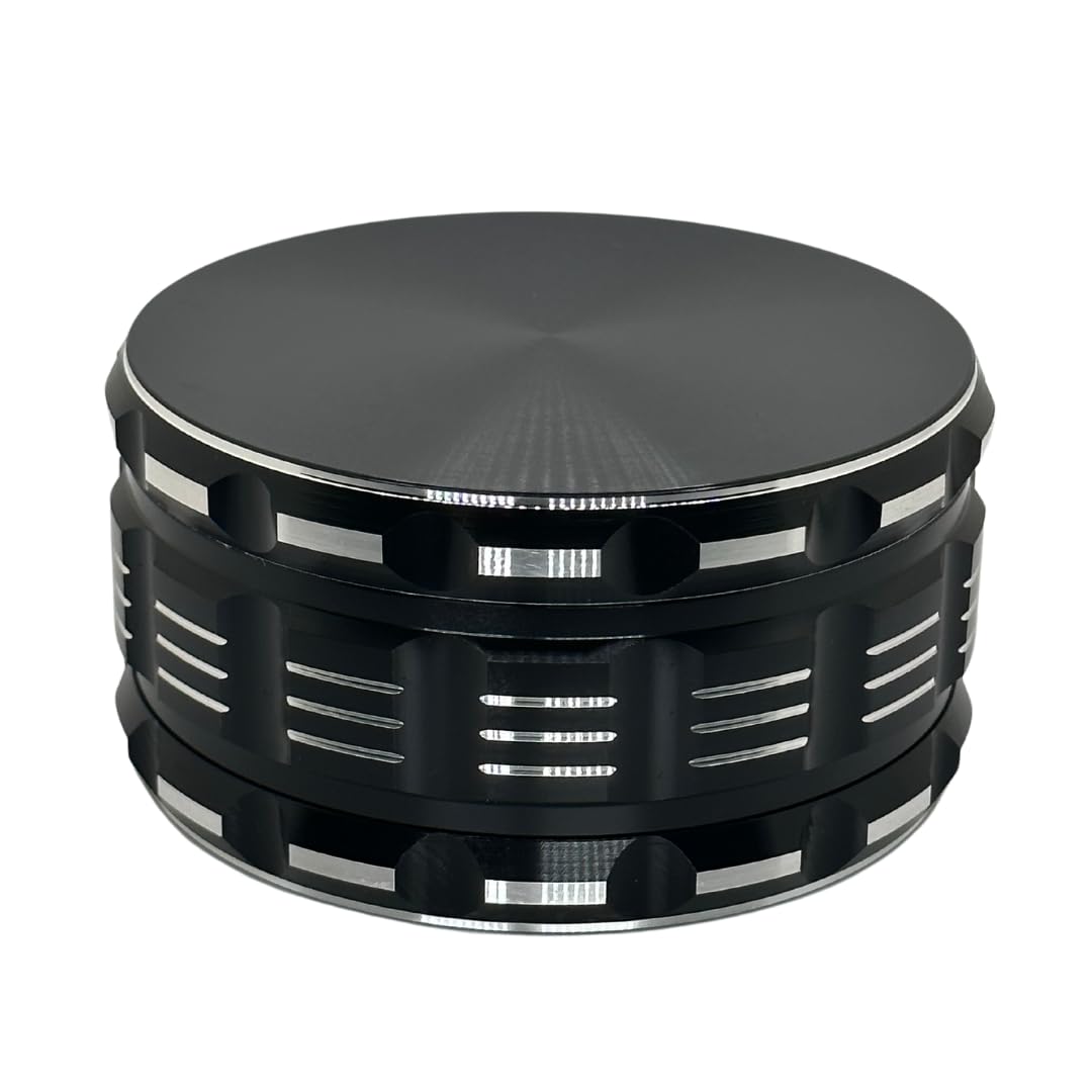 4 Inch herb grinder / 3 layer spice grinder - (9 COLOR OPTIONS) - easily grind your herbs at home with its custom grip design. Black Grinder is Aluminum Allow (Black, 4 Inches)