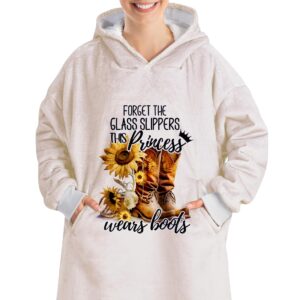 Huglanket Country Girl Gifts Wearable Blanket Hoodie, Oversized Wearing Blanket Western gifts, Cowgirl Stuff for Women, Farm Girl Gifts