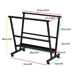 MEEDEN Art Print Rack - Art Drying Rack with Rolling Casters - Metal Print Display Rack for Artworks, Posters, Prints - Black