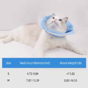 KUDES Dual Layer Cat Cone, Dual-Purpose Model Lightweight All-Around Protective Neck After Surgery E Collar to Wound (Blue M (7.8inch- 13.3inch))