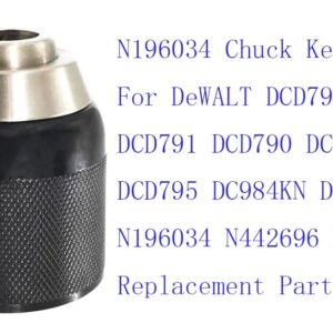 N196034 Chuck Keyless For DeWALT DCD797 DCD792 DCD791 DCD790 DC988K DCD795 DC984KN DCD796 N196034 N161775 N442696