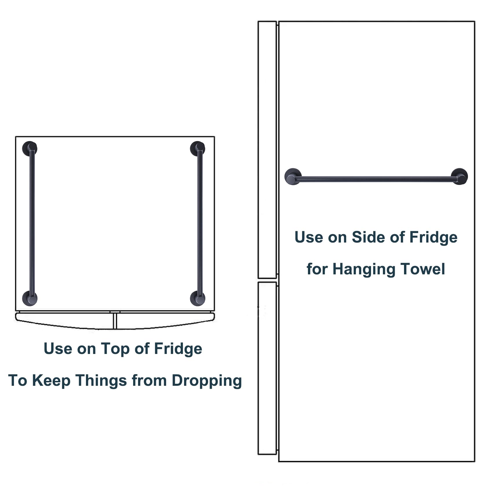 18-31.5 Inches Adjustable Magnetic Towel Bar Holder for Refrigerator, Magnet Classroom Flip Calendar Chart Rod for Whiteboard, Fridge Top Guard Rack Stop Items from Falling, Black