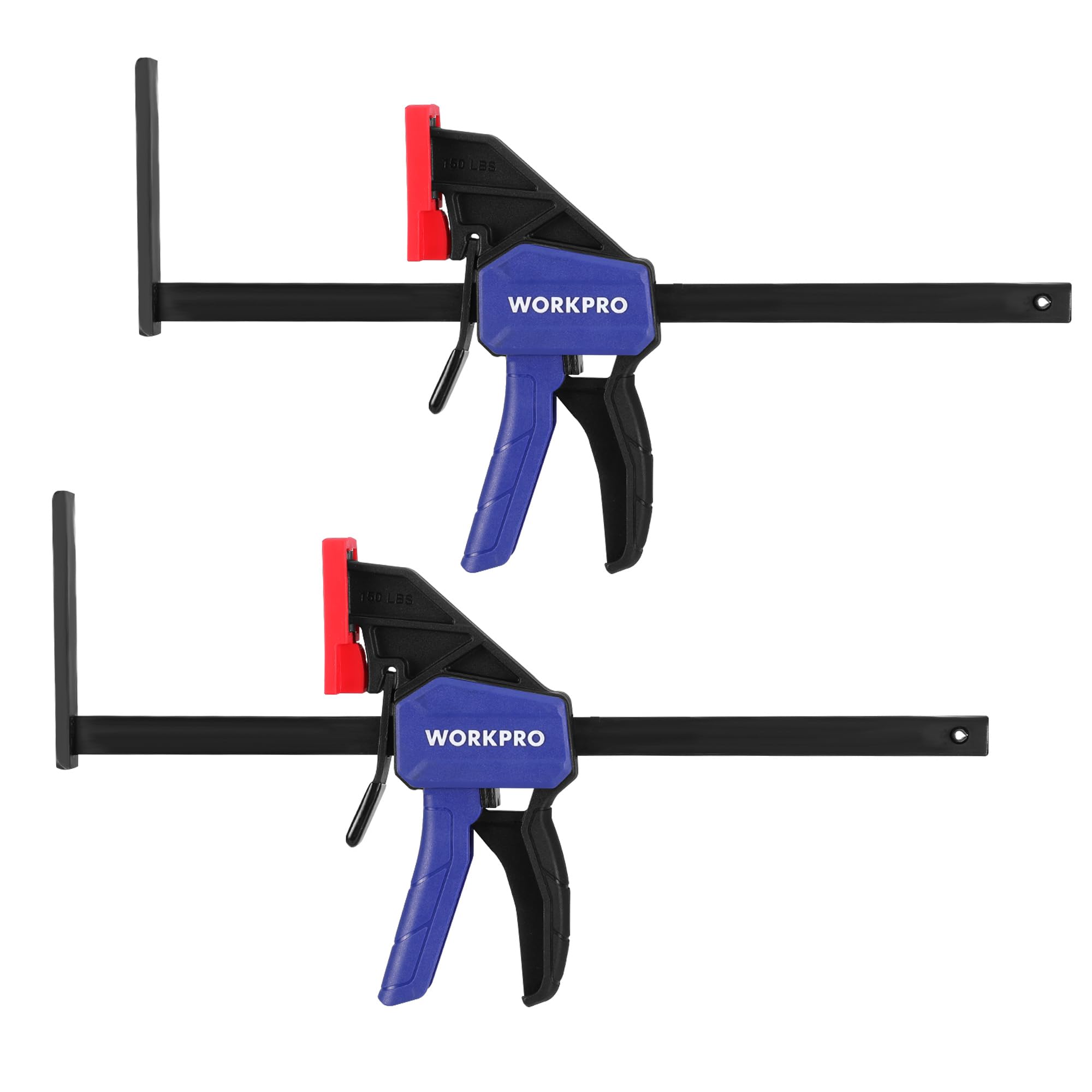 WORKPRO 9" Track Saw Clamps, Quick Release Track Saw Guide Rail Clamp for Woodworking, Circular Saw Guide Rail System, 150lbs Load Limit x 2-1/2" Throat Depth, 2PC