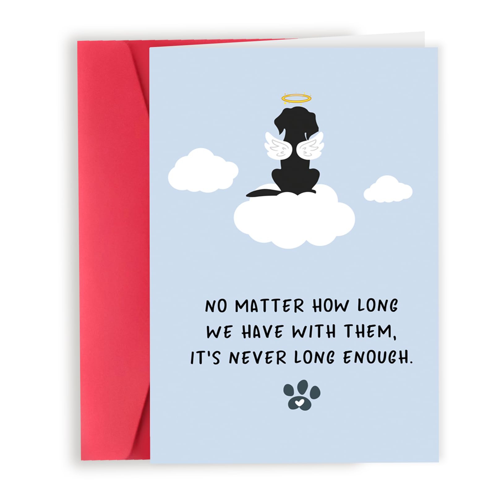 Dog Sympathy Card, Cute Pet Dog Loss Card, Dog Memorial Gifts, Sympathy Card for Loss of Pet Dog, Dog Condolence Card for Dog Owner Lover, Doggy Bereavement Card for Family Friends Husband Wife