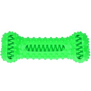 aonyaybm interactive chew dog treat toy, bone shape soft treat dispensing dog toys, teeth cleaning dog puzzle toy, dog feeder puzzle toy pet dental care tool, treat dispensing toy(green)