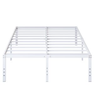 DiaOutro 18 Inch Queen Bed Frame Heavy Duty Metal Platform No Box Spring Needed, Maximum Storage, Easy Assembly, Noise Free, White