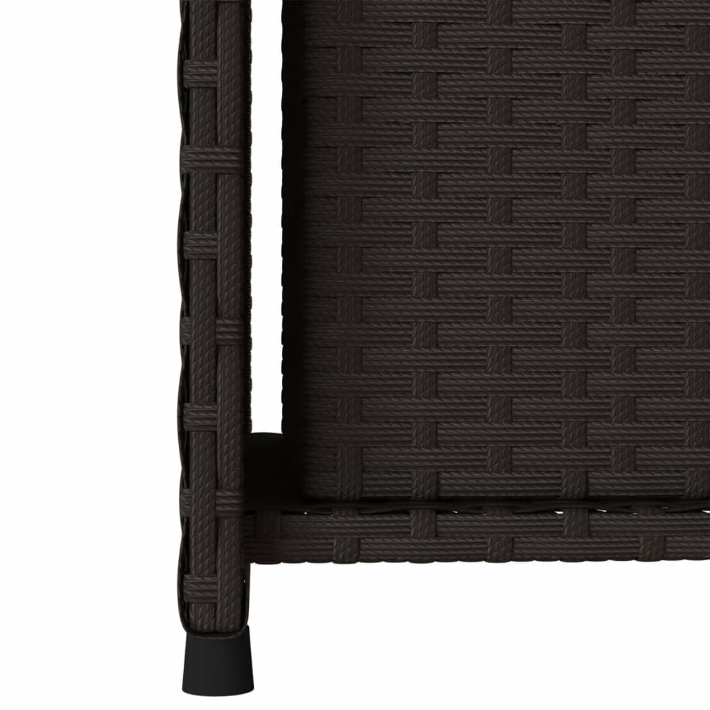 vidaXL Poly Rattan Patio Storage Cabinet - Weather-Resistant Outdoor Organizer with Shelves & Drawer for Cushions, Tools - Black, 19.7"x21.7"x45.3"