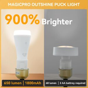 Neporal MagixPro Rechargeable Light Bulbs with Remote, Last 5-52 Hours, USB + Socket Rechargeable,1800mAh Battery Light Bulb, 3 Colors Shift + Stepless Dimmable (MagicPro, 4, Count)