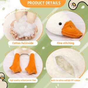 Fovima 36 Inch Goose Stuffed Animal, Duck Plush Giant Goose Plush, Cute Stuffed Animals, White Swan Plushie Hugging Pillow Toy Gift for Girlfriend, Kids or Friend (36 inches)