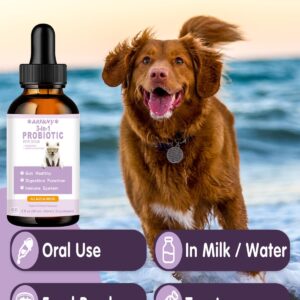 Probiotics for Dog | 60ML Liquid Probiotics for Dogs Support Gut Flora, Digestive Health & Diarrhea| Dog Digestive Enzymes & Prebiotics | Dogs Probiotics Allergies & Itchy Skin Relief | Roast Chicken