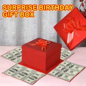 yxmts 5-Layer DIY and creative explosion gift box, gift wrap box. To create a 5-Layer of various gifts by yourself. An ideal, mysterious self-made gift for birthday, Christmas and anniversaries. (Red)