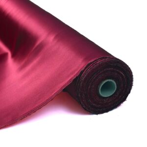 100% Pure Mulberry Silk Fabric 44'' Width 16m/m Charmeuse Stain Silk by 1 Yard for Pajamas,Shirt or DIY Crafts(Wine Red)