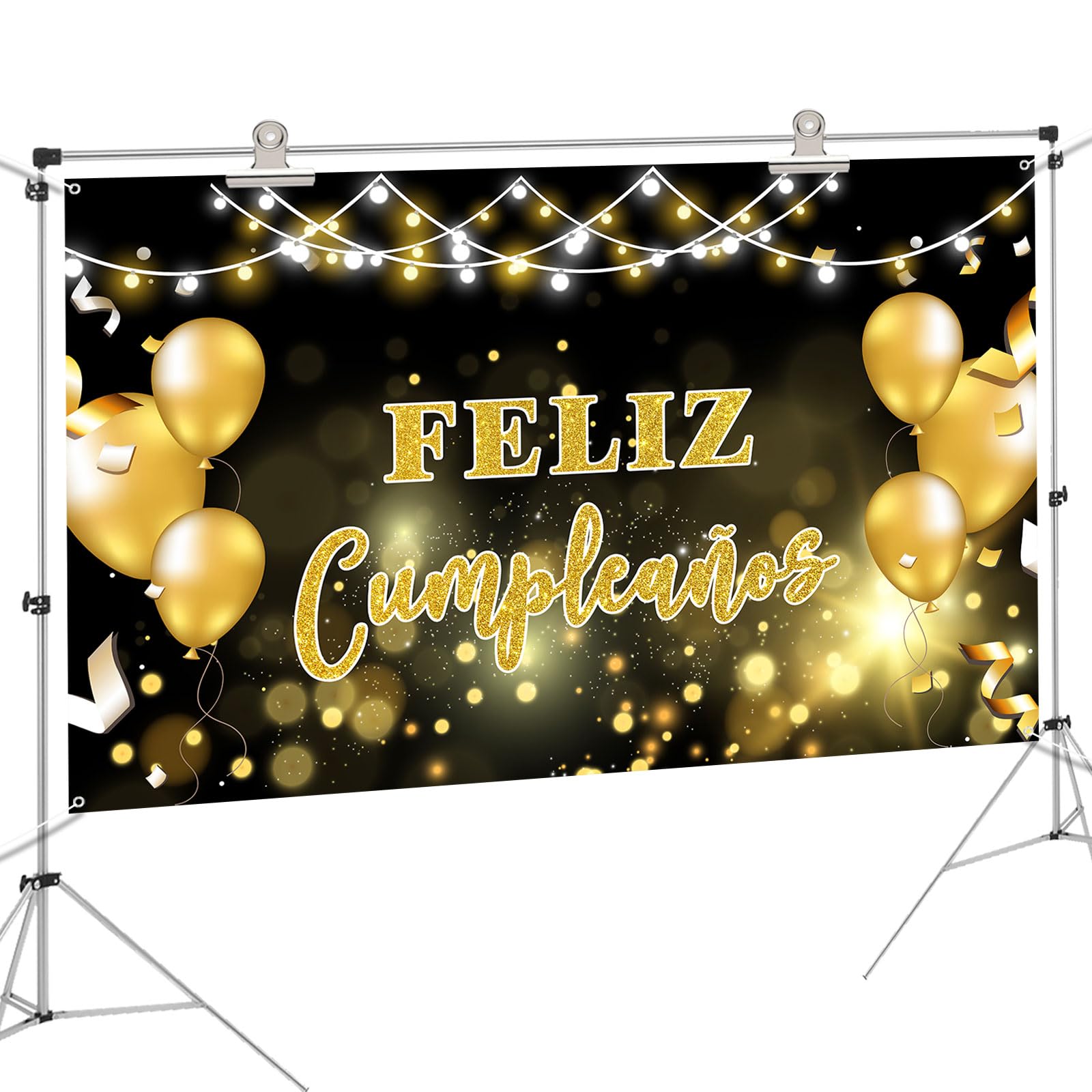 Feliz Cumpleaños Backdrop, Spanish Happy Birthday Photo Background, Mexican Theme Birthday Party Decorations Supplies, 6x4ft