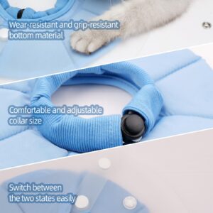 KUDES Dual Layer Cat Cone, Dual-Purpose Model Lightweight All-Around Protective Neck After Surgery E Collar to Wound (Blue M (7.8inch- 13.3inch))