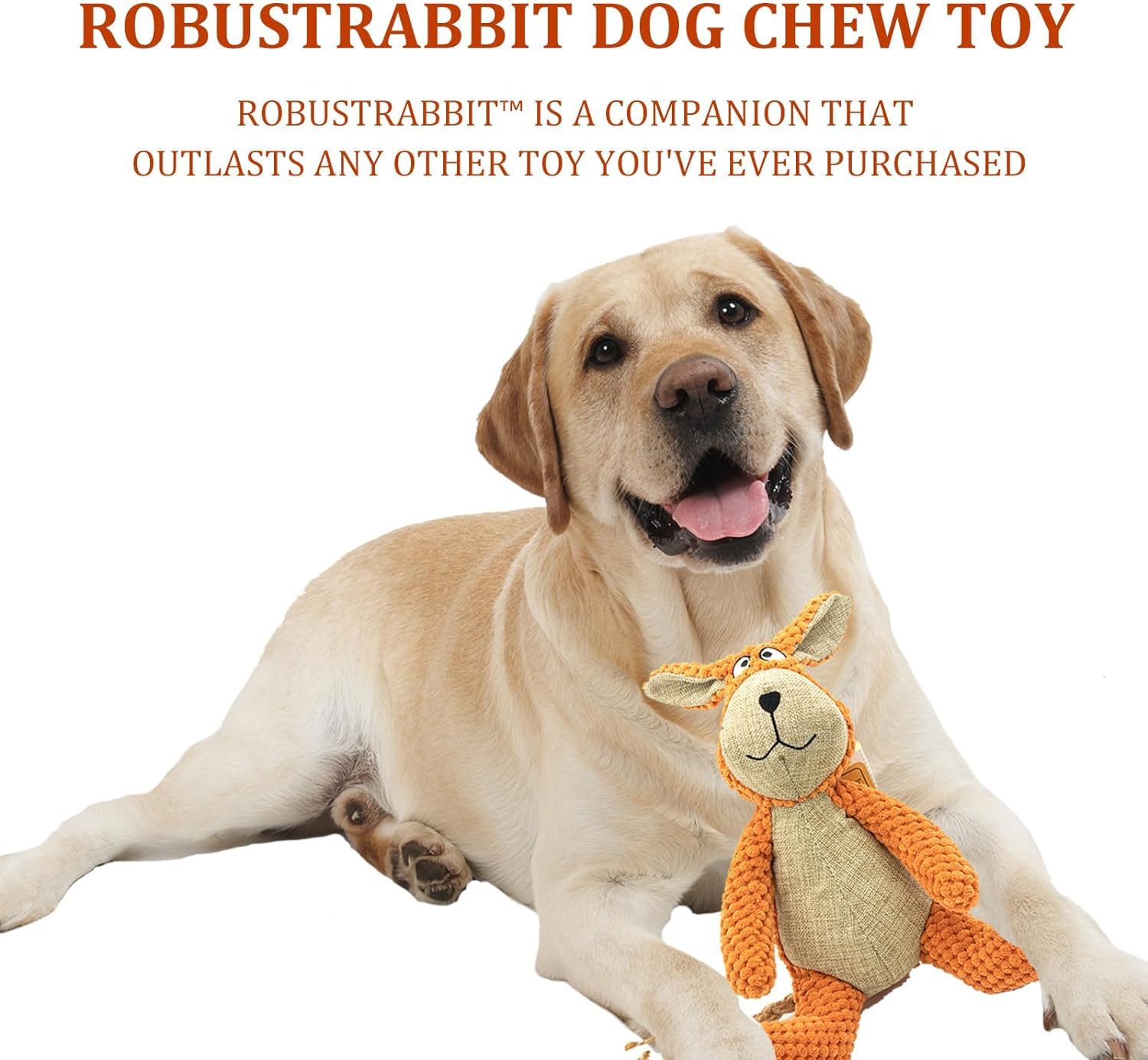 Xeprashakes RobustRabbit Dog Toy for Heavy Chewers - Indestructible Squeaker Toy, Durable Plush for Small Dog, Invincible Dog Chew Toy.