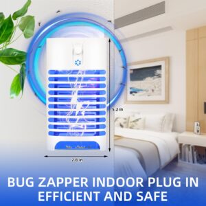 2 Pack Bug Zapper Indoor Plug in, Electric Mosquito Zapper Indoor, UV Blue Bug Light Indoor Plug in for Insects Mosquitoes Bugs Gnats Moths, Indoor Fly Zapper for Living Room,Home,Kitchen,Office