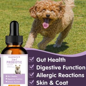 Probiotics for Dog | 60ML Liquid Probiotics for Dogs Support Gut Flora, Digestive Health & Diarrhea| Dog Digestive Enzymes & Prebiotics | Dogs Probiotics Allergies & Itchy Skin Relief | Roast Chicken