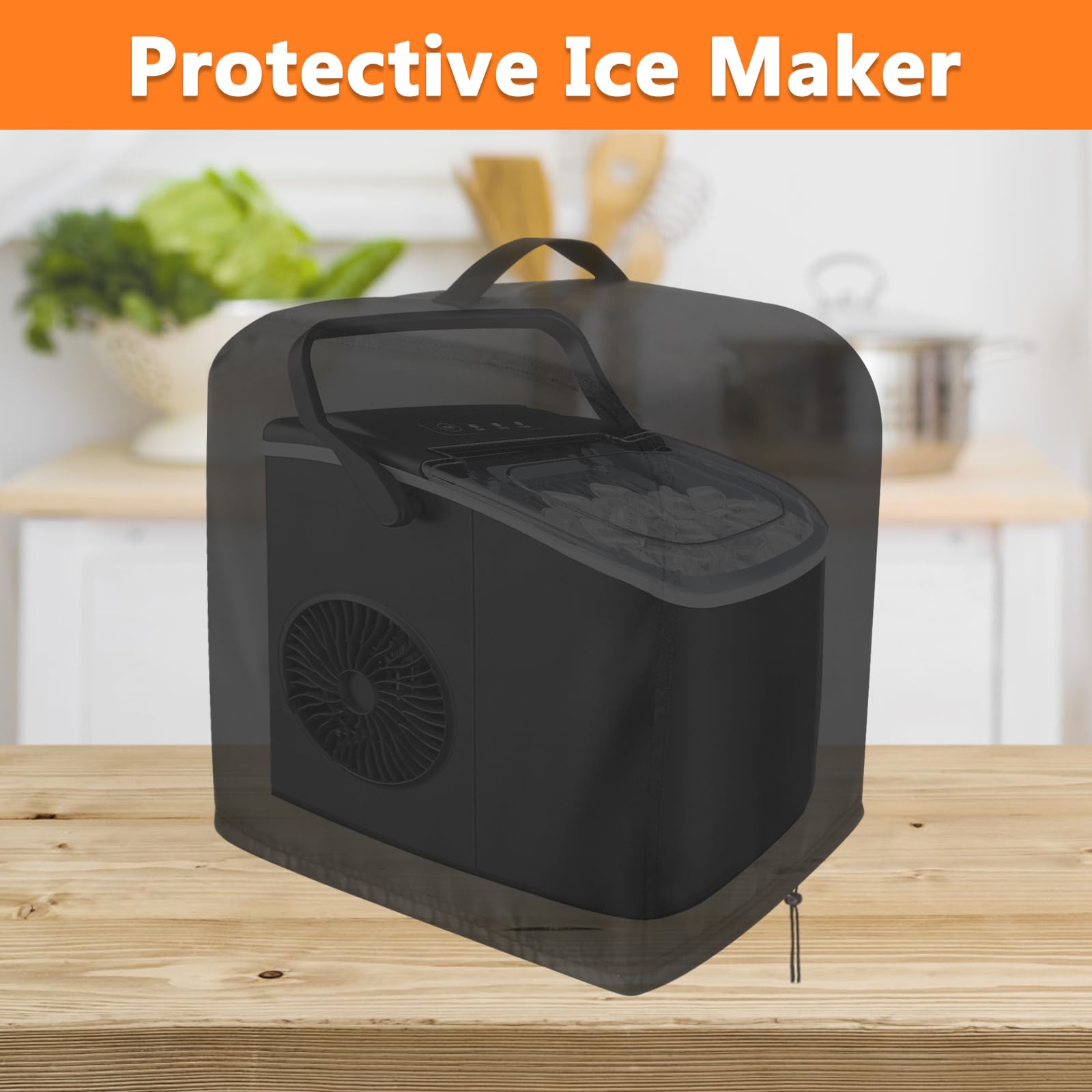 Safipotts Ice Maker Cover, Ice Machine Cover for Portable Countertop Ice Maker Machine, Waterproof& Dustproof (13"L x 9"W x 12"H)