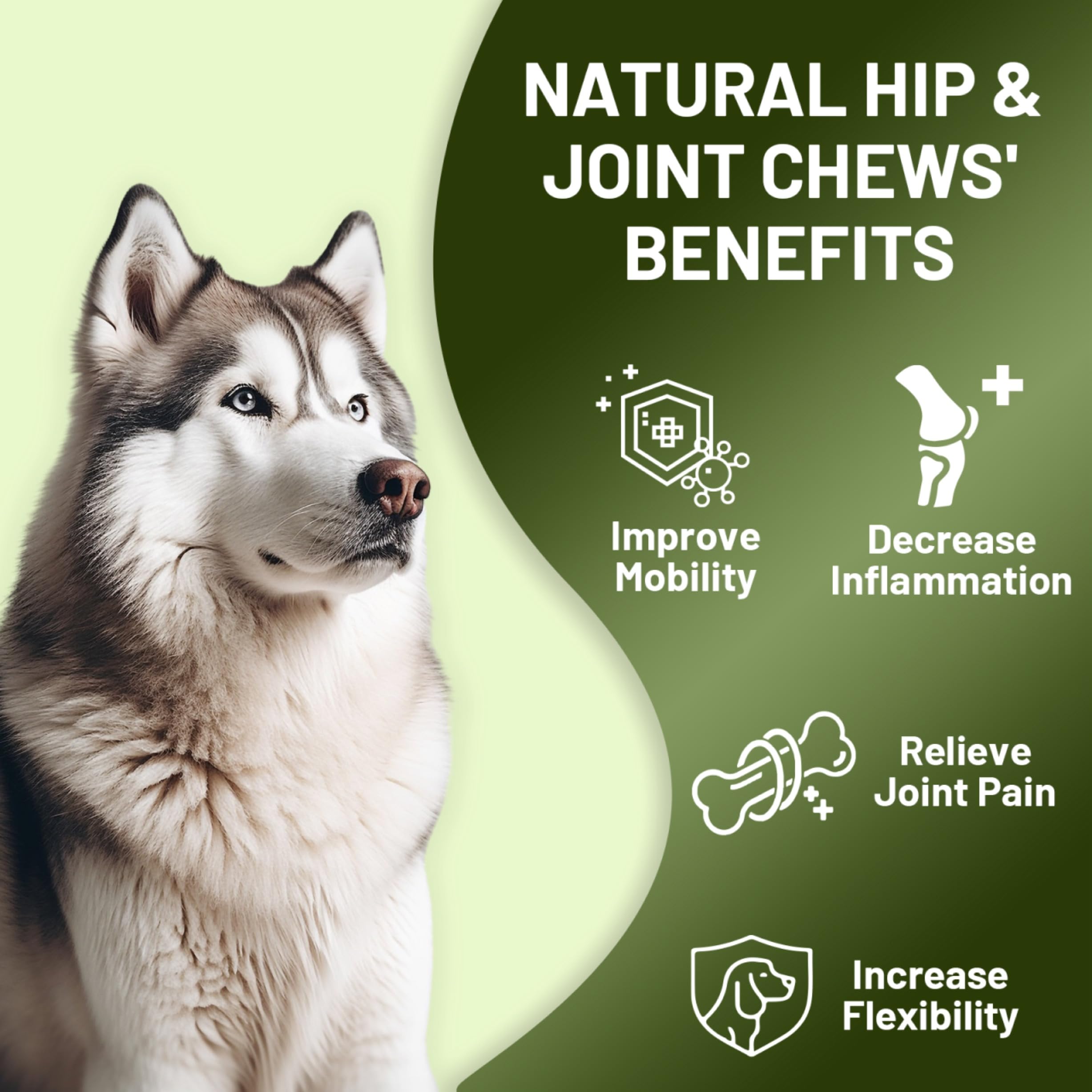 Noble Beast Dog Joint Supplement - Hip and Joint Care for Dogs - All Natural - Soft Chews with Glucosamine, Chondroitin, MSM & Hemp for Dog Joint Relief - Chicken Flavor – 120 Count