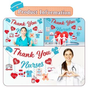 34Pc Nurse Appreciation Decorations, Nurse Party Decorations include Thank You Nurse Banner and 32Pc Happy Nurses Week Decorations Hanging Swirls, Medical Party Decorations for Appreciation Nurse