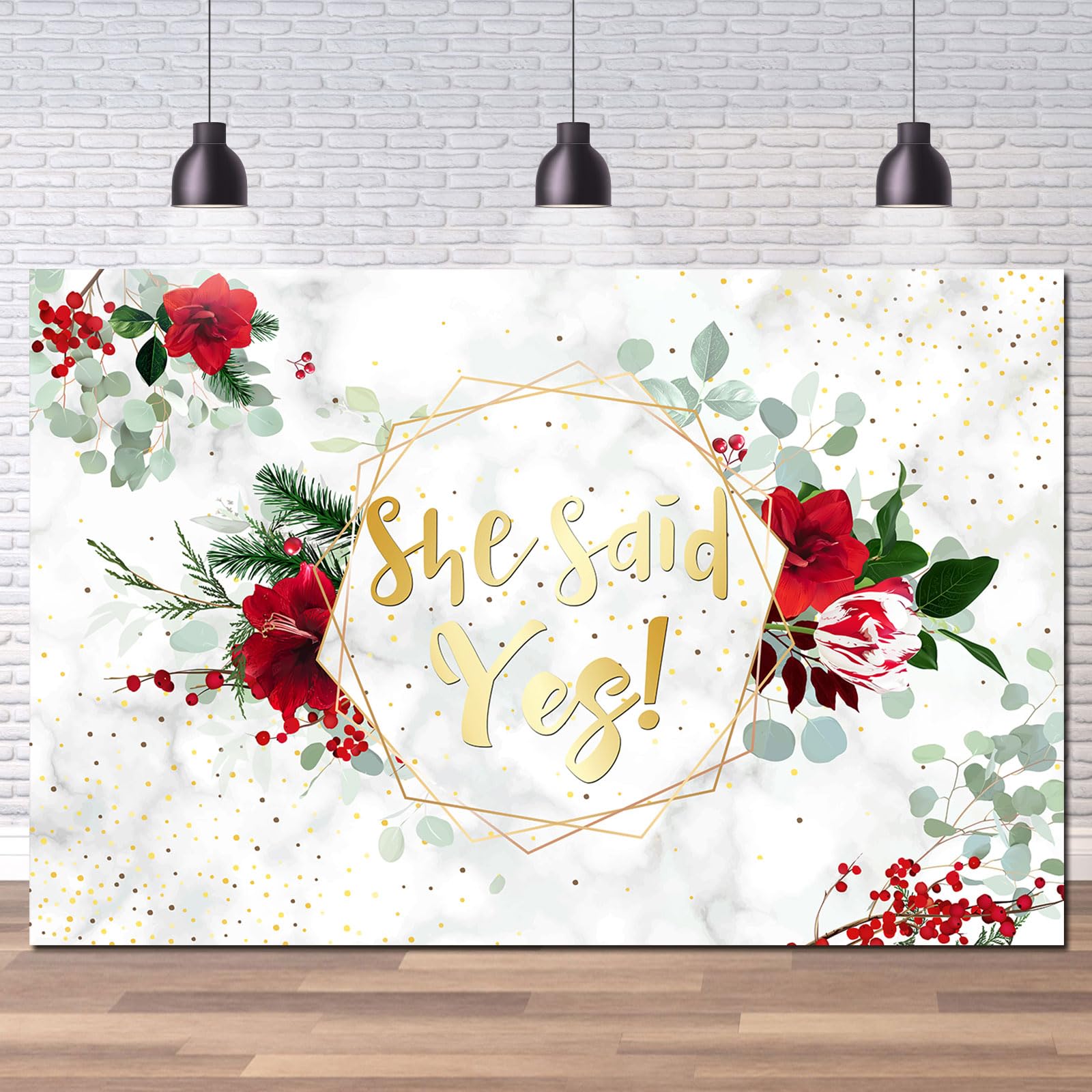 She Said Yes Backdrop, Floral Bridal Shower Bachelorette Party Photography Background Wall Banner, Bride to Be Engagement Just Engaged Party Decorations Supplies, 6x4ft