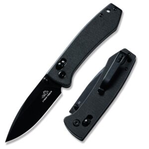 freetiger folding pocket knife - small edc pocket knife with axis lock - 3.43" d2 steel blade, sharp camping hiking knife with pocket clip, unique tool gift for men ft2103-bkb