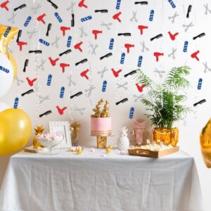 ShuanQ 120pcs Barber Confetti - Congrats Barber Grad Party Sign - Barber Birthday Party Decoration Scatters for DIY Crafts - Scissors Hair Dryer Comb Glitter Cutous