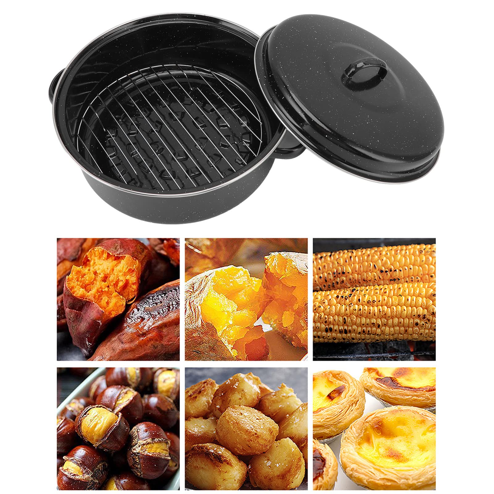 Roast Sweet Potato And Sweet Potato Platter, Portable Korean BBQ grill, Household Korean BBQ Grill, Two Sizes Korean Barbecue Grill Baked Sweet Potato Pot For Family(26CM)