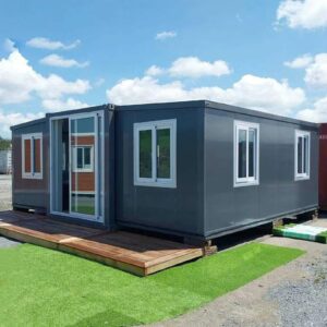 portable prefabricated tiny home 13x20ft, mobile expandable plastic prefab house for hotel, booth, office, guard house, shop, villa, warehouse, workshop (with restroom) for families & remote workers