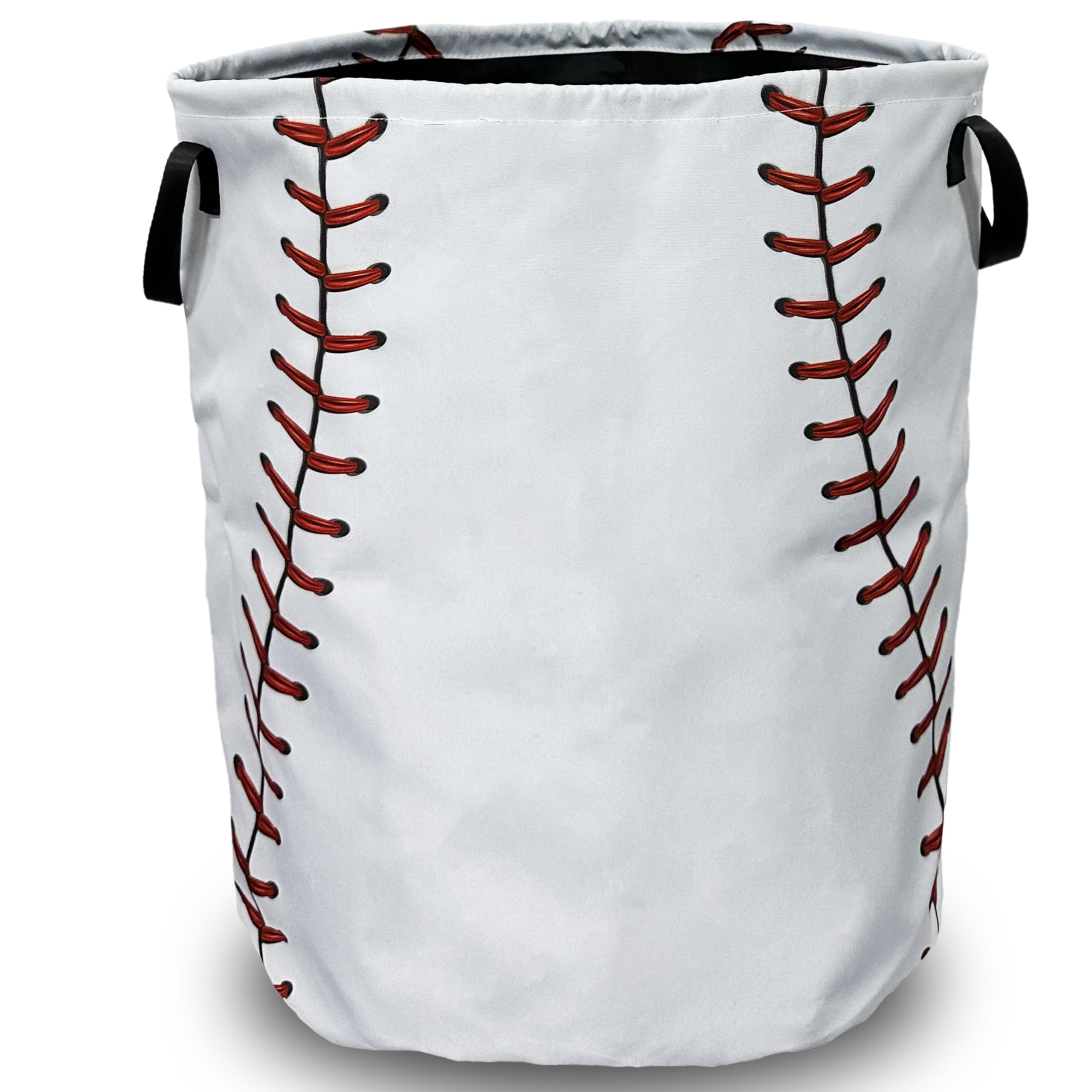 Baseball Texture Pattern Laundry Basket Foldable With Handles Tote Bag Oxford Cloth Funny Laundry Hamper Clothes Storage Bucket Toy Organizer 18.9" x 16.5" For Bathroom/Laundry/Bedroom