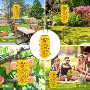 Sticky Fly Traps Outdoor Hanging,Fruit Fly Traps for Indoors,Wasp Trap Bee Traps Catcher,Yellow Jacket Trap,Flying Insect Trap,2 Pack Wasp Deterrent Killer Fly Insect Catcher with 4 Sticky Boards