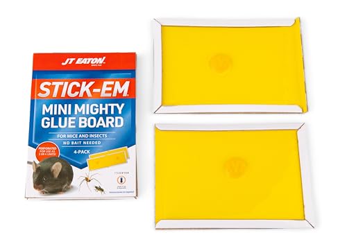 JT Eaton 154 Stick-Em Mini Mighty Glue Boards - Heavy Duty, No-Mess, Child & Pet Safe, 2-Pack