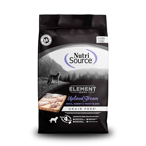 NutriSource Element Series Upland Stream Dry Dog Food, Quail, Rabbit & Trout, 4LB