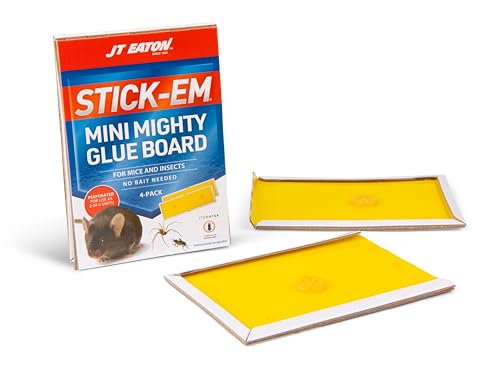 JT Eaton 154 Stick-Em Mini Mighty Glue Boards - Heavy Duty, No-Mess, Child & Pet Safe, 2-Pack