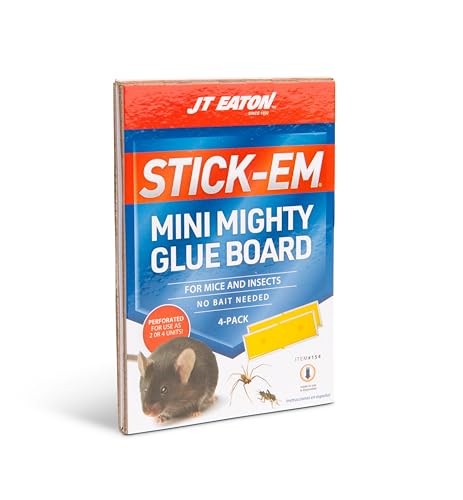 JT Eaton 154 Stick-Em Mini Mighty Glue Boards - Heavy Duty, No-Mess, Child & Pet Safe, 2-Pack