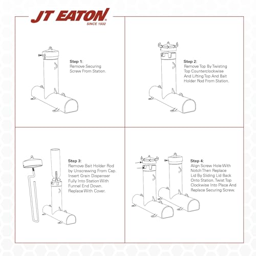 JT Eaton Top Loader™ Bait Station Optional Grain Bait Dispenser, Granular and Pellet Bait, Case of 6