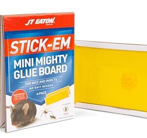 JT Eaton 154 Stick-Em Mini Mighty Glue Boards - Heavy Duty, No-Mess, Child & Pet Safe, 2-Pack