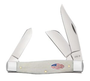 case xx knives large stockman stars and stripes natural bone 14093 carbon pocket knife