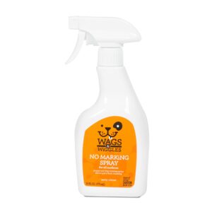 wags & wiggles no marking deterrent training spray for dogs - indoor dog pee repellent & behavior aid, anti pee & urine deterrent, no more marking, ideal for potty training