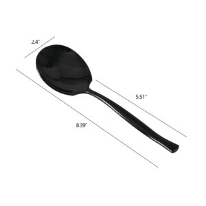 Udotry 8 Pieces Black Buffet Serving Spoons, Large Stainless Steel Serving Spoon